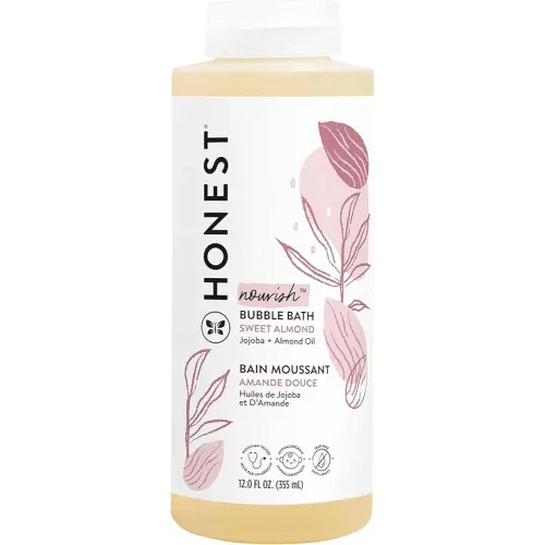 The Honest Company Foaming Bubble Bath | Gentle for Baby | Naturally Derived, Tear-free, Hypoallergenic | Sweet Almond Nourish, 12 fl oz