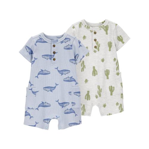 Carter's Child of Mine Baby Boy Romper, 2-Pack, Sizes 0/3-24 Months