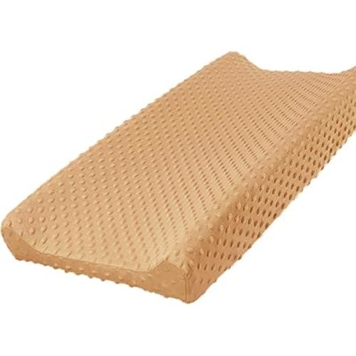 Owlowla Changing Pad Cover, Soft Minky Dots Changing Table Sheets for Baby Boy and Girl(Caramel)