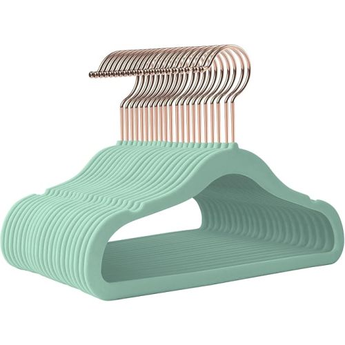 Baby Hangers Velvet 50 Pack-11.4 Inch,Baby Clothes Hanger Non Slip, Kid Hanger for Closet,Durable Infant/Toddler Hangers Teal Hanger