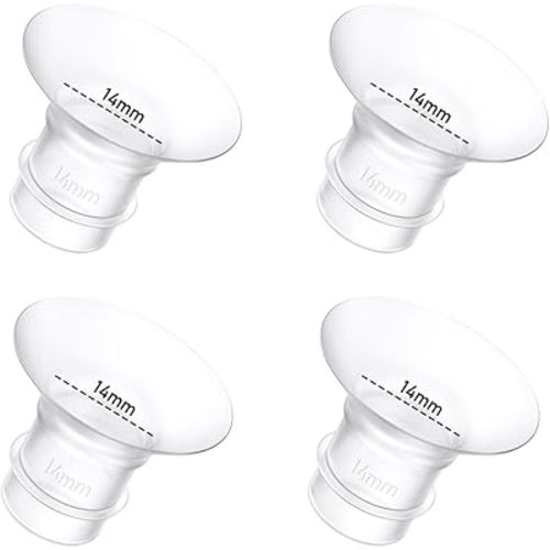 4Pcs Breast Pump Flange Insert 14mm Compatible with Momcozy/Spectra/Medela/eufy/Elvie/Lansinoh/Paruu P10 Breast Pump, Fit for Momcozy M5/M9/M6/V2 Pro/V2 pro/S12 Pro/eufy E10 S1 S1 Pro, 24mm Flange
