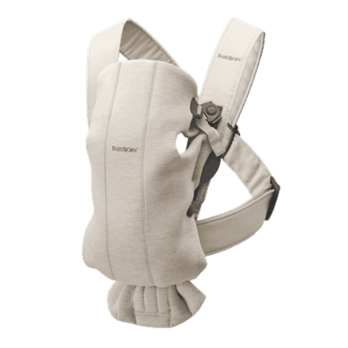 Infant Newborn BabyBjorn Mini Carrier - Hands-Free Wearable, Light Beige, 3D Jersey