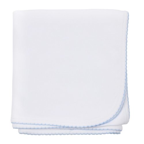 Essentials Receiving Blanket with Blue Trim – Magnolia Baby