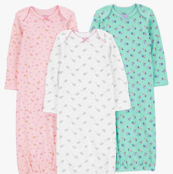 Simple Joys by Carter's Baby Girls' 3-pack Cotton Sleeper Gown