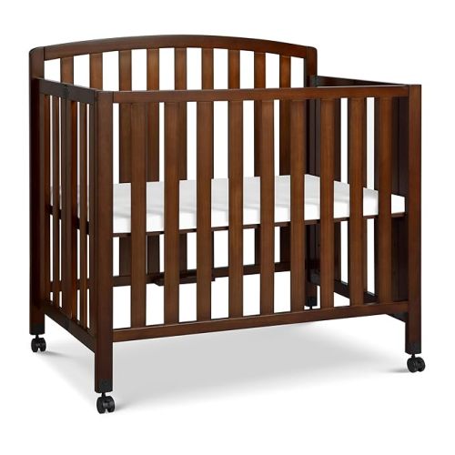 DaVinci Dylan 3-in-1 Portable Baby Crib with Wheels - Toddler Bed & Daybed Conversion - Perfect for Small Spaces & Easy to Assemble, GREENGUARD Gold Certified, 4 Adjustable Mattress Heights - Espresso