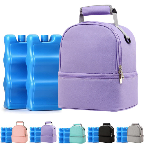 Travel Baby Milk Bag Portable Baby Milk Cooler Pump Bag Fresh Preservation Bag with Ice Pack-Purple