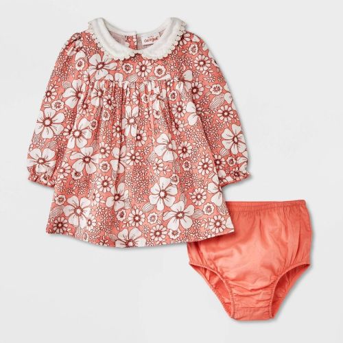 Baby Girls' Floral Gauze Dress - Cat & Jack™ Pink, Size: 6-9M