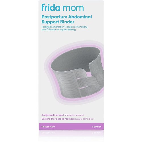 Frida Mom Postpartum Abdominal Support Binder | Natural Delivery & C-Section Recovery | 9" High Adjustable Compression Wrap