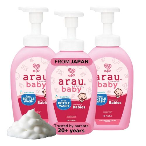 Foam Bottle Wash - Gentle Cleansing Soap for Bottles, Pacifiers, Toys, Dirty Surfaces, Foam Dish Soap, Plant Based, Safe for Baby, Trusted Baby Care Brand (16.9 fl oz - Pack of 3)