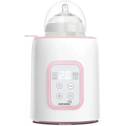 GROWNSY Bottle Warmer, Fast Baby Bottle Warmer for All Bottles, Milk Warmer for Breastmilk or Formula, Smart Temperature Control and Automatic Shut-Off- Pink