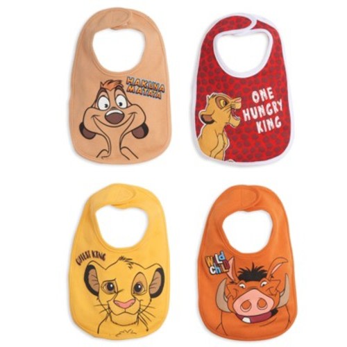 Disney Lion King Simba Timon Pumbaa 4 Pack Bibs Multicolored One Size
