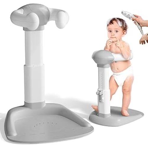 Baby Bath with Shower Stand Support|Anti-Pinch Soporte para Bañera de Bebé Adjustable Shower Tower and Anti-Slip for Toddler Standing Up Themselves,Ideal Gift for Infants 6-36 Months