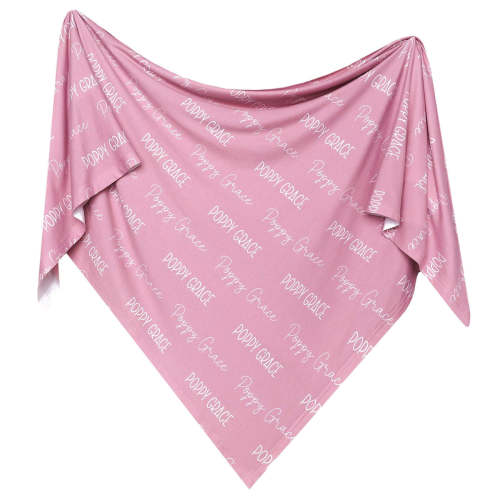 Personalized Baby Name Swaddle Blanket - Carnation