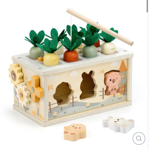 Montessori Wooden Toys for Toddlers – Baby Tissue Box Toy – Joyreal