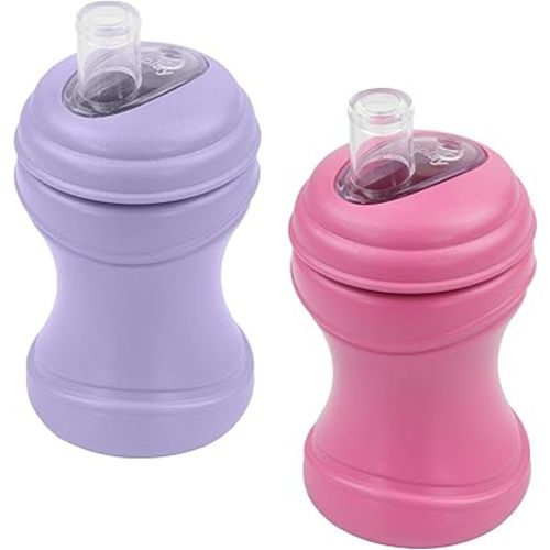 Re-Play 8oz Pack of 2 Transition Sippy Cups for Baby Toddler, Medical Grade Silicone Soft Spout & Travel Lid, Easy to Hold Hourglass Shape, Made in USA from Recycled Milk Jugs - Princess