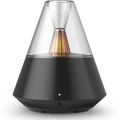 Essential Oil Diffuser, Modern Fragrance Aroma Aromatherapy Diffusers with Candle Light, Ultrasonic Cool Mist Small Humidifier for Home Office Room, Waterless Automatic Off, Black
