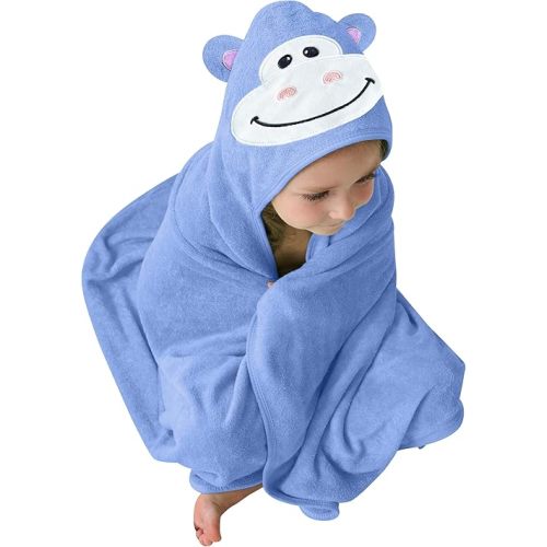 HIPHOP PANDA Hooded Towel - Rayon Made from Bamboo, Bath Towel with Bear Ears for Newborn, Babie, Toddler, Infant - Absorbent Large Baby Towel - Gorilla, 30 x 30 Inch