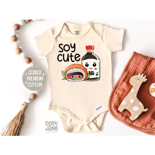 Soy Cute ONESIES® Brand Bodysuit Cute Asian Baby Outfit Cute Sushi Baby Onesie Sushi Baby Tee Sushi Baby Shower Gift Asian Baby Clothes