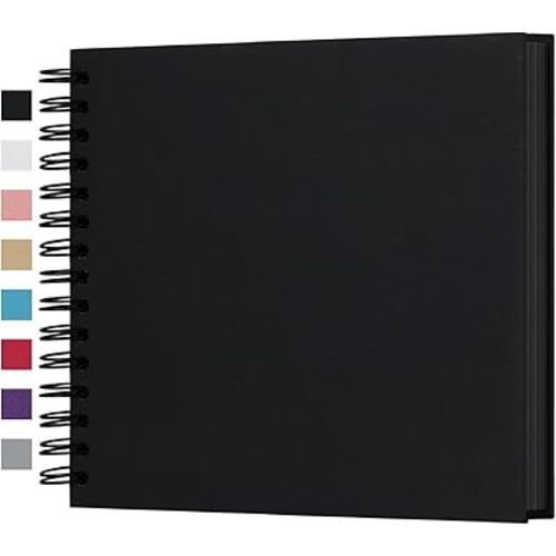 Baby Scrapbook Photo Album 80 Pages (Black, 8 Inch)