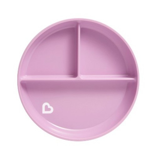 Munchkin Stay Put Divided Suction Toddler Plates, Color: Purple
