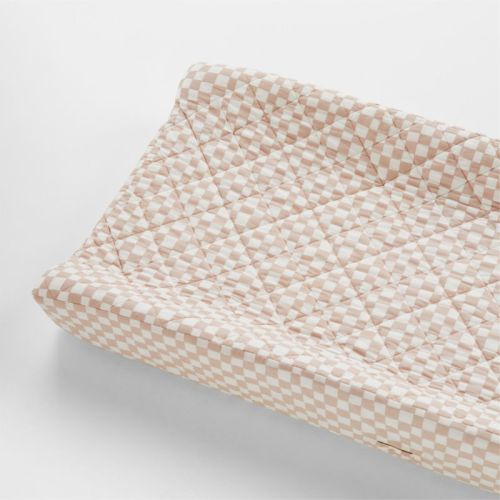 Venice Natural Taupe Organic Cotton Baby Changing Pad Cover by Leanne Ford