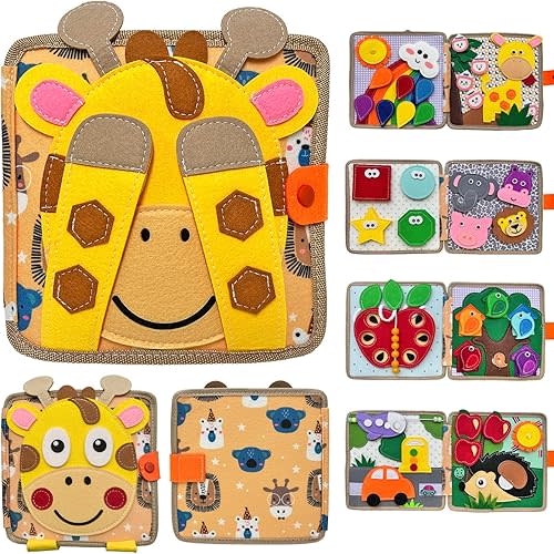Montessori Busy Book for Toddlers 1-3, Toddler Busy Board Felt Quiet Book for Baby, Preschool Learning Activities Educational Sensory Toy for Kids Gift