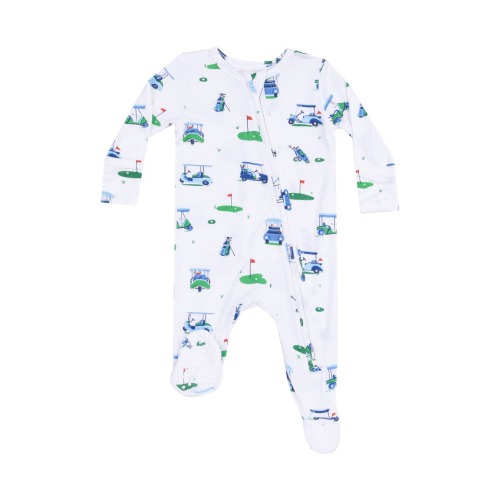 Golf Cart Print Footie, 9-12M