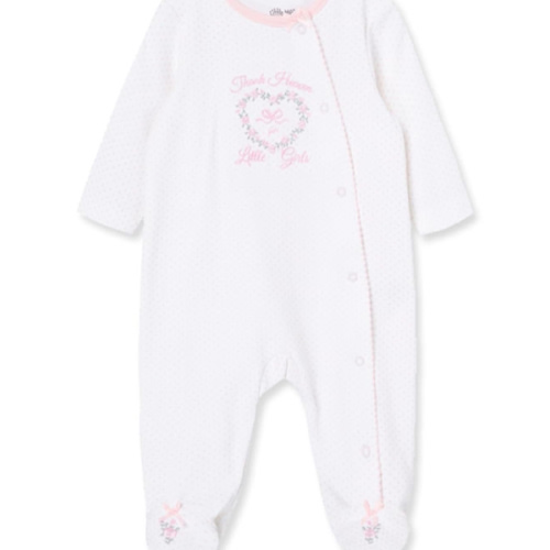 Little Me Clothes for Baby Girls' 100% Cotton Scratch-Free Tag Footie Sleeper, Preemie to 9 Months