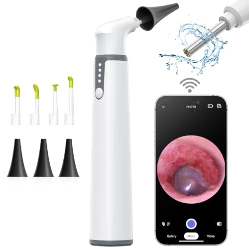ScopeAround Wireless Otoscope with Light Ear Camera, 3.9mm Ear Wax Removal Tool Camera, 720P HD with 6 LED Lights, WiFi Wireless Otoscope, Ear Scope Compatible with Android and iPhone