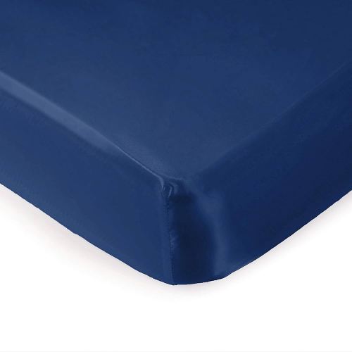 Pro Goleem Satin Soft Crib Sheet Great for Baby with Sensitive Hair Silky Baby Sheet Navy Blue 52’’x28’’x8’’ Fitted Sheet for Boys and Girls
