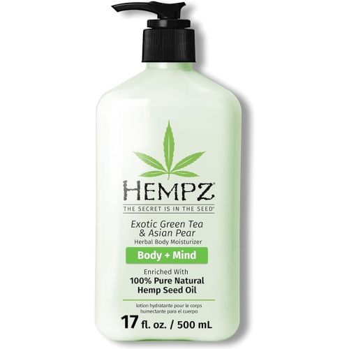 HEMPZ Body Lotion - Green Tea & Asian Pear Daily Moisturizing Cream, Shea Butter Body Moisturizer - Skin Care Products, Hemp Seed Oil - Large