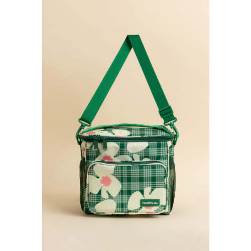 Noon Lunch Bag Large - Lime Palaka Zinnia