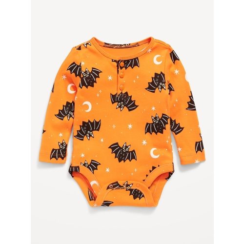 Printed Long-Sleeve Henley Bodysuit for Baby | Old Navy