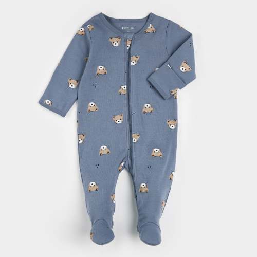 Baby Cub Print on Sky Blue Sleeper