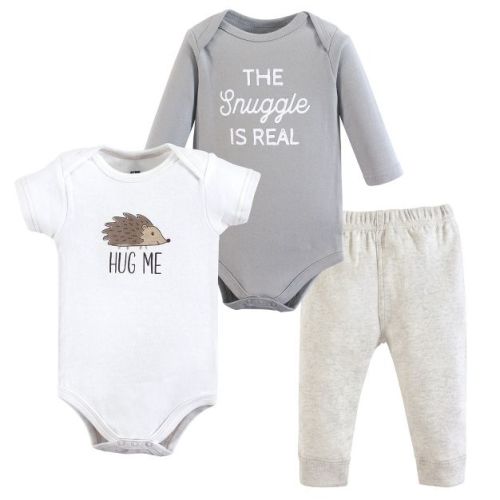 Hudson Baby Infant Unisex Cotton Bodysuit and Pant Set, Hedgehog