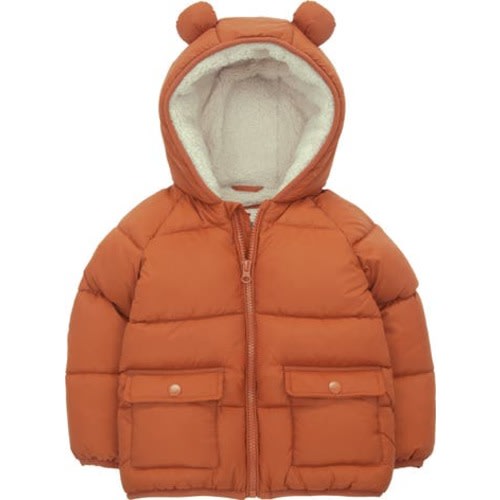 Baby Fleece Lined Bear Puffer Jacket, 12-18M