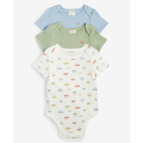 Baby Boys Travel Cotton Bodysuits, 3 Pack, Created for Macy's