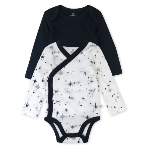 Honest Baby Clothing Baby Boy or Girl Gender Neutral Organic Cotton Long Sleeve Bodysuit and Side Snap Long Sleeve Bodysuit, 2 Piece (Preemie-9 Months)