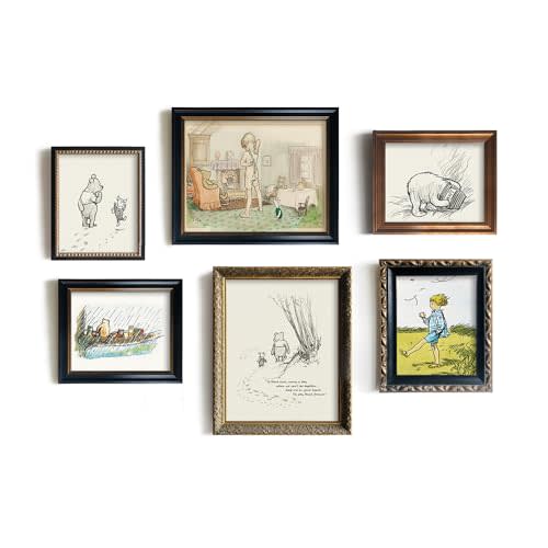 Winnie The Pooh Nursery Wall Art - Gifts for Winnie Fans Lover - Vintage Hundred Acre Wood Poster - Toddler Room Decor - You Are Braver Than You Think - Motivational Quote for Kids Little Boys Bedroom