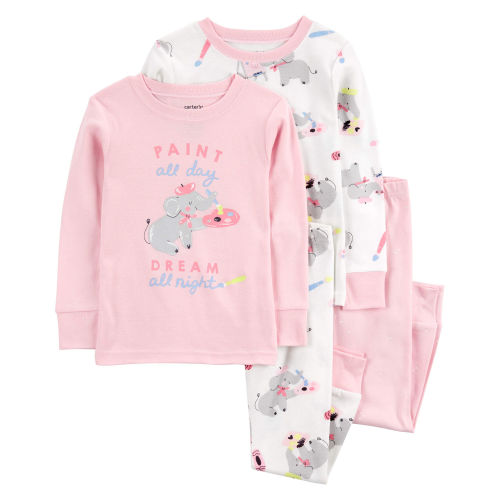Baby 4-Piece Painter Elephant 100% Snug Fit Cotton Pajamas - Carter's | Carter's