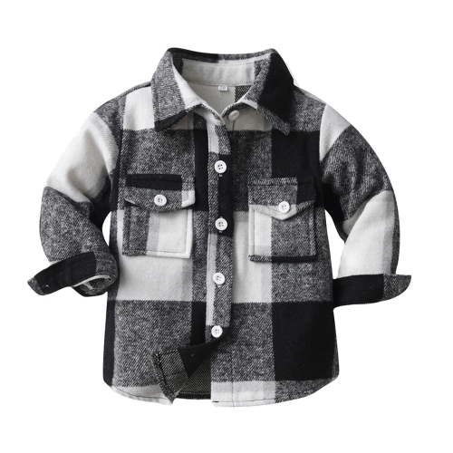 BLVB Toddler Kids Baby Boys Girls Flannel Plaid Shirt Long Sleeve Button Down Tops Coat Jacket Outfits Fall Winter Clothes
