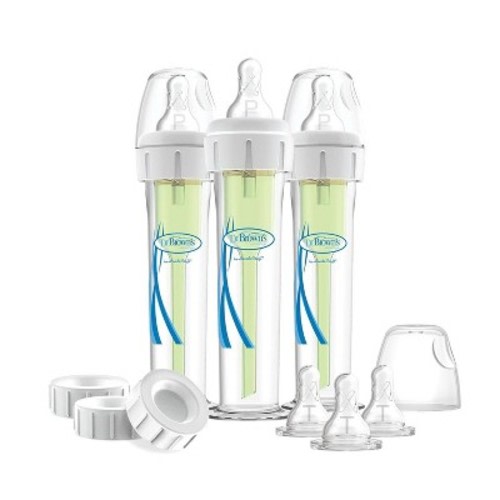 Dr. Brown's Accufeed Anti-Colic Baby Bottle with Preemie Nipple - 60cc - 3pk