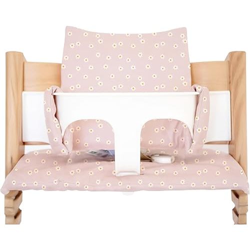 Nibble and Rest Cushion for Stokke Tripp Trapp High Chairs, Soft Padded Seat & Backrest, Baby Set Compatible, Wipeable, Machine Washable, Easy to Clean, Stylish Print(Daisy)
