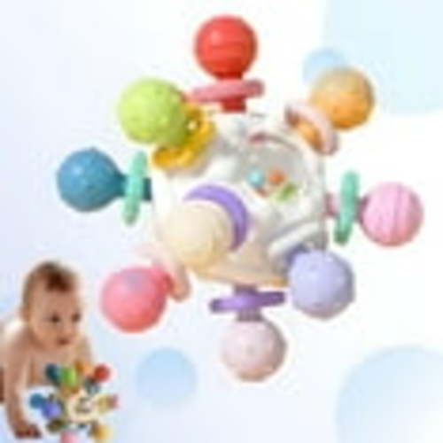 MANGOBOB Silicone Baby Teether, Teething Montessori Learning Developmental Toys, White