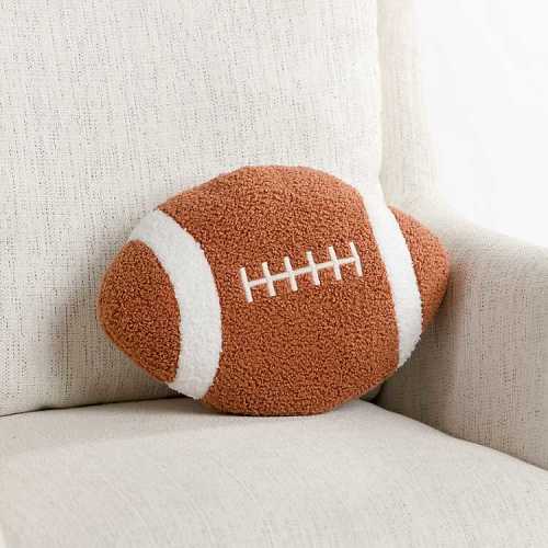 Football Shaped Boucle Pillow