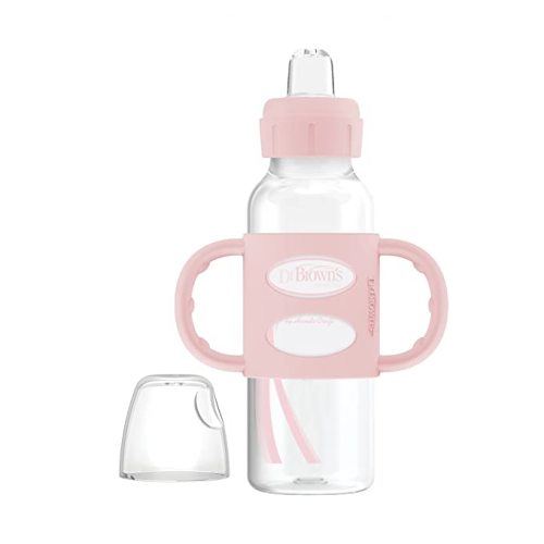 Amazon.com: Dr. Brown's Milestones Narrow Sippy Bottle with 100% Silicone Handles, Easy-Grip Bottle with Soft Sippy Spout, 8oz/250mL, BPA Free, Light-Pink, 6m+ : Everything Else