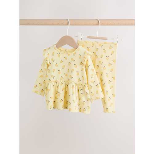 Yellow Lemon Baby Long Sleeve Frill Top And Leggings Set (0mths-2yrs)