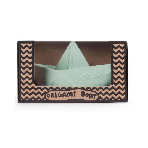 origami boat in mint