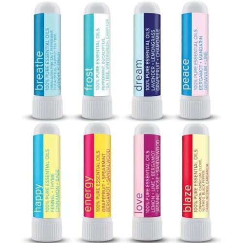 MOXĒ Nasal Inhaler Bundle, 8 Essential Oil Blends, Aromatherapy Sticks, Warming & Cooling Fragrances, Undiluted Oil, Natural Ingredients, Made in USA…