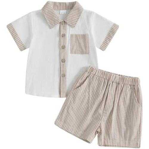 Baby Boy Summer Clothes Toddler Infant Short Sleeve Solid Cotton Linen T-Shirt Tops Casual Shorts Set 2Pcs Outfits